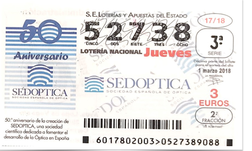 Cupón de la ONCE 50º SEDOPTICA