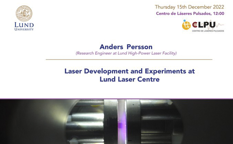 Laser Development and Experiments at Lund Laser Center